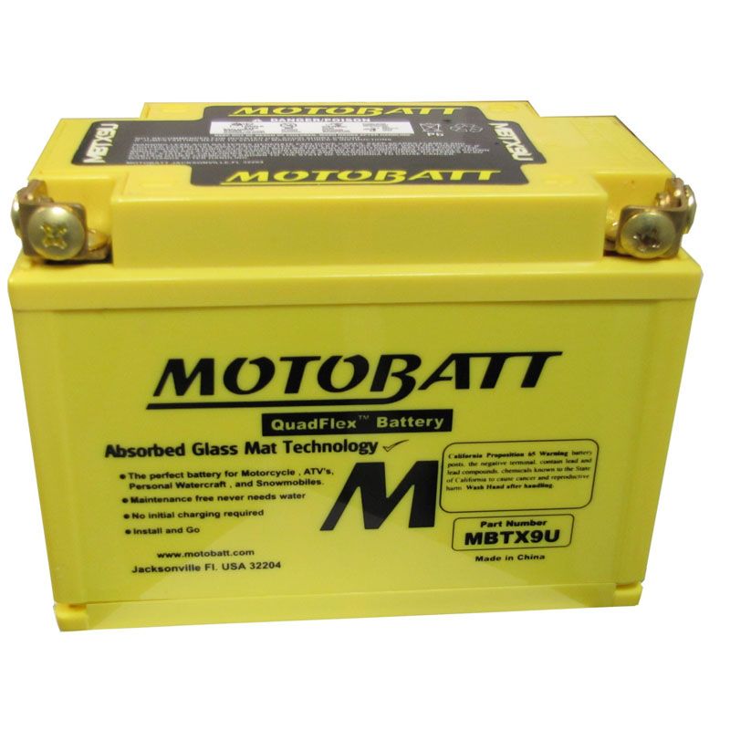 Motobatt MBTX9U - YTX9-BS, YT12ABS, YTZ12S, YTZ14S image 0