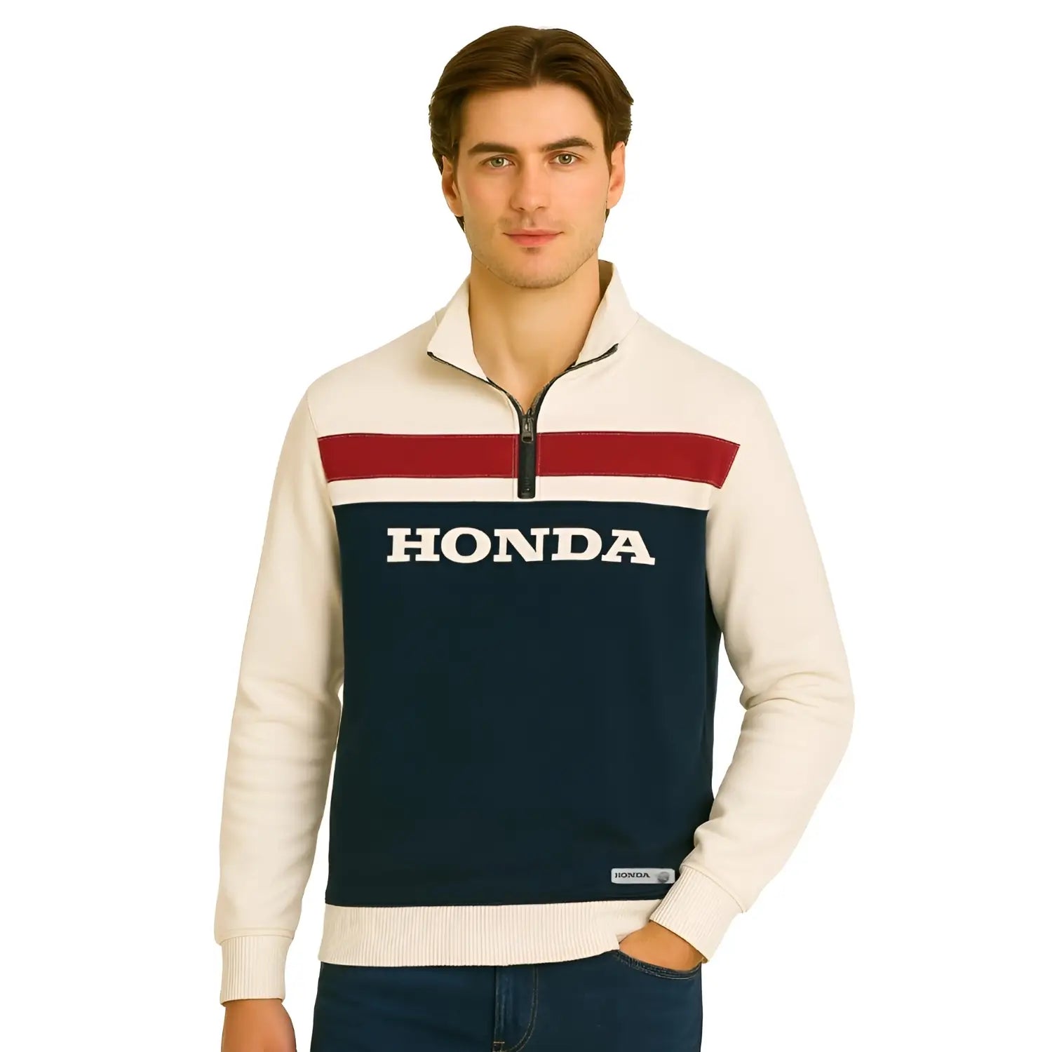 HONDA HTG 1/4 ZIP TRICOLOUR HOODIE