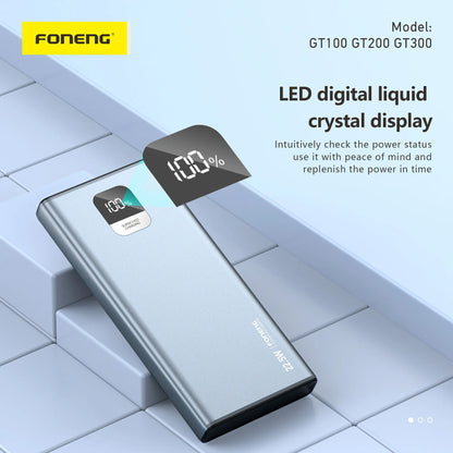 GT100 10000mAh Power Bank (22.5W & 3 Outputs)